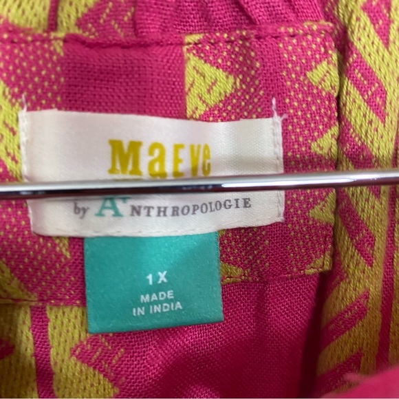 Anthropologie Maeve Dominique Embroidered Tunic Dress Pink Size 1X Plus - Picture 5 of 8